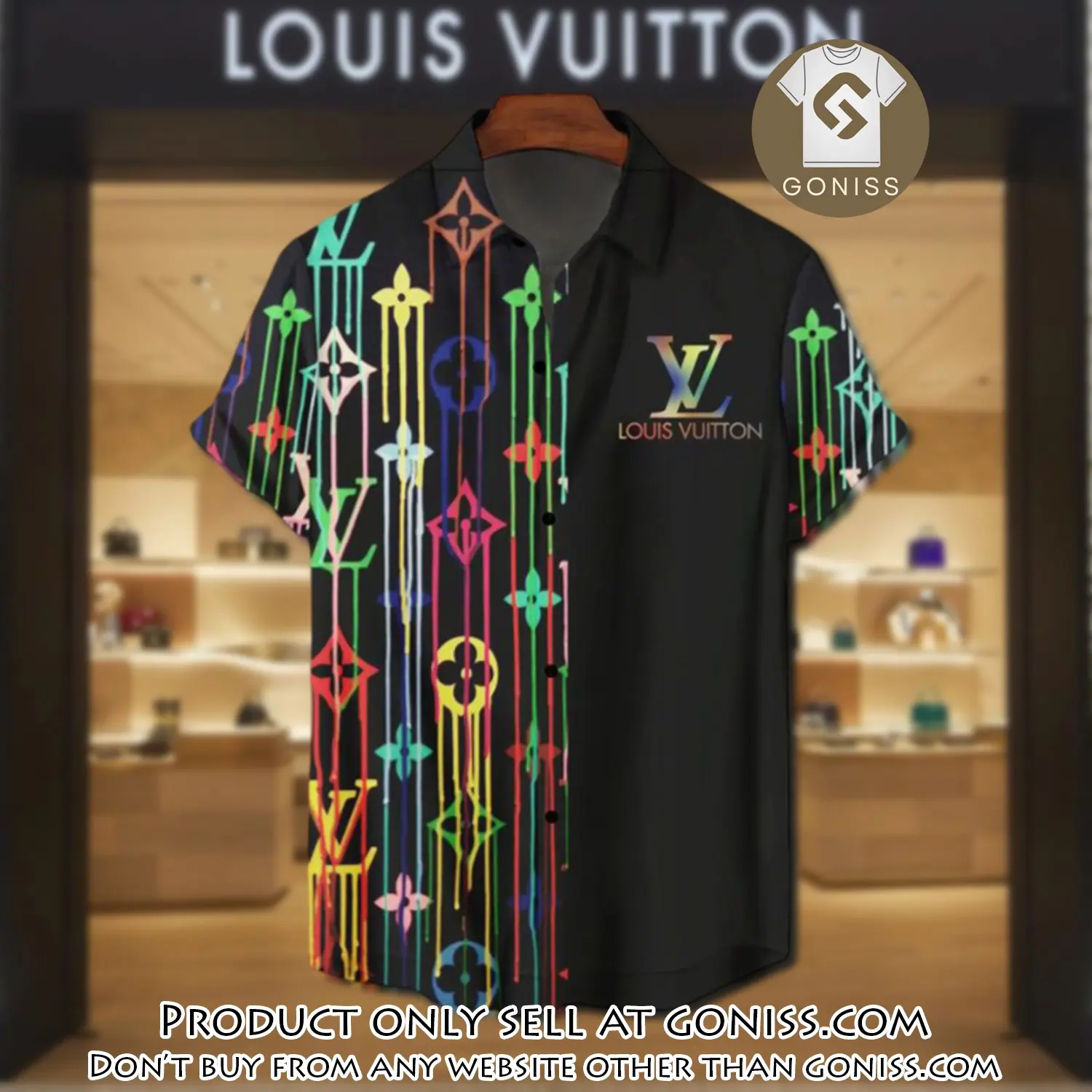 Lv louis vuitton luxury hawaiian shirt & short set lhs1189 gn5732895